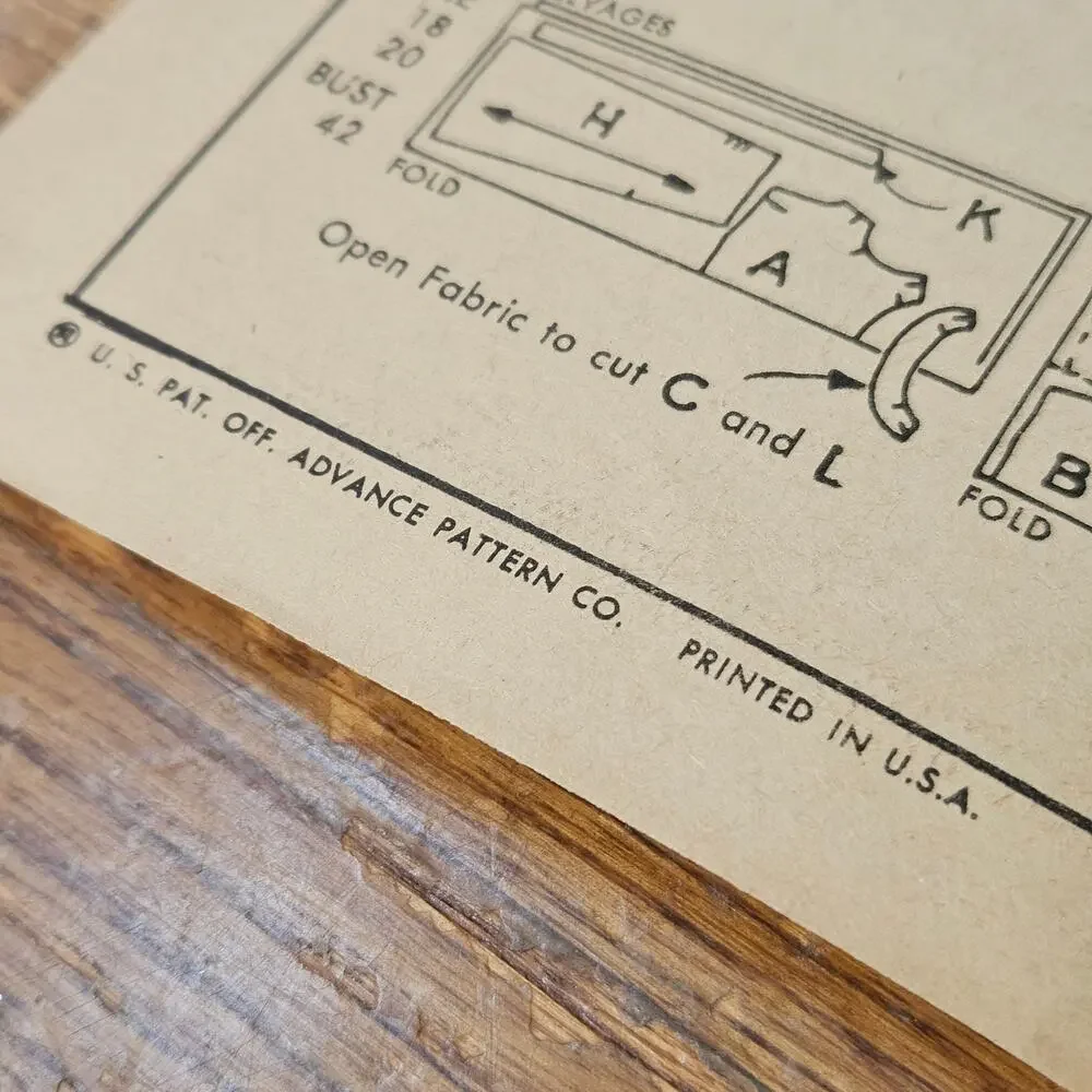 Advance Pattern Company original vintage